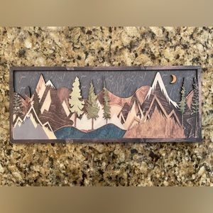 Wood Landscape Wall Sign